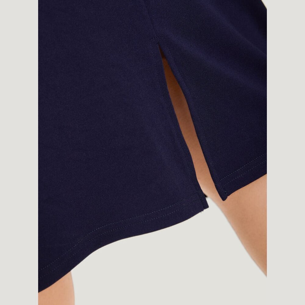 BloomChic Blue Plain Belted Split Hem Skinny Skirt - Picture 7 of 7